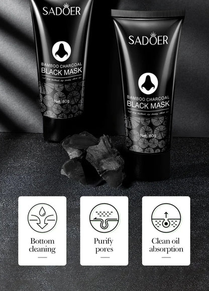 Blackhead & Acne Removal Mask – Bamboo Charcoal Nose & Face Cleanser